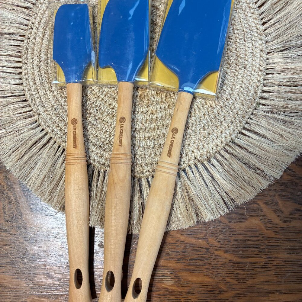 Le Creuset Blue Silicone Spatula Set of 3